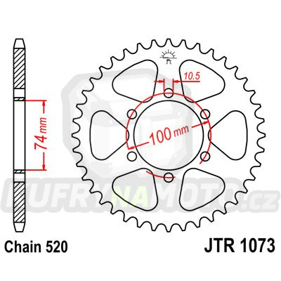Řetězová rozeta JT JTR 1073-46 46 zubů, 520