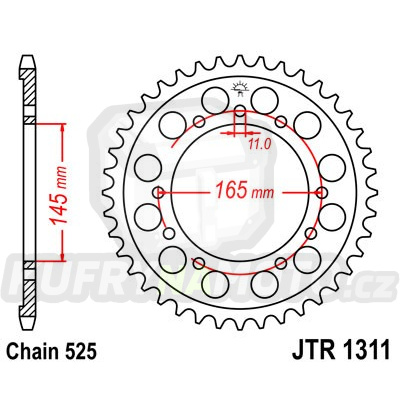 Řetězová rozeta JT JTR 1311-45 45 zubů, 525