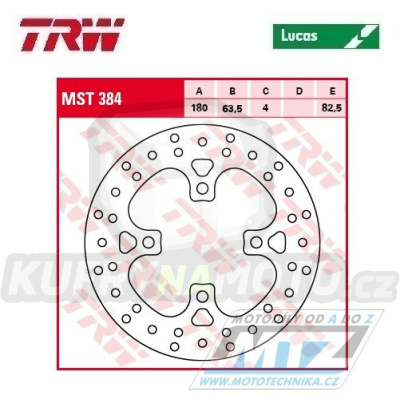 Kotouč brzdový TRW MST384 (180/63/4D) - KTM XC400 / 08-10