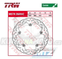 Kotouč brzdový TRW MSTR356RAC (305/181/5D) - BMW F800S+F800ST + K1200R+R1200R+R1200RT + R1200S+R1200ST