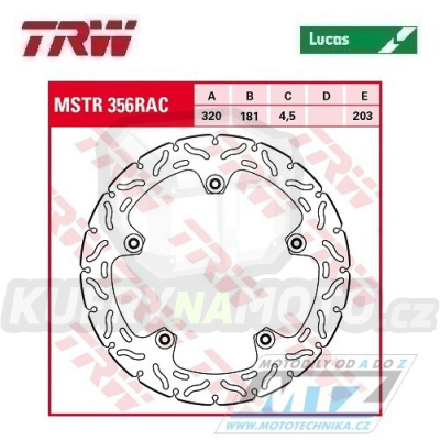 Kotouč brzdový TRW MSTR356RAC (305/181/5D) - BMW F800S+F800ST + K1200R+R1200R+R1200RT + R1200S+R1200ST