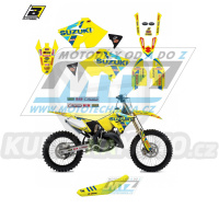 Polepy s potahem sedla (sada polepů a potah sedla Graphics) - Suzuki RM125+RM250 POLISPORT / 01-11 - typ polepů Replica Suzuki Restyle