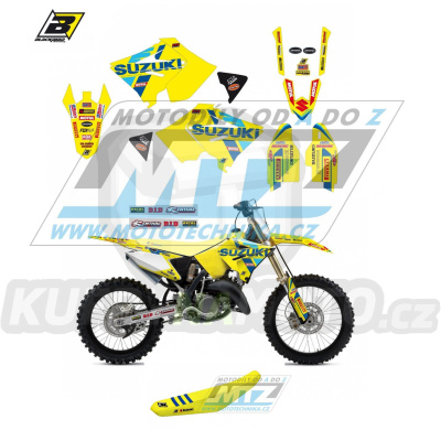 Polepy s potahem sedla (sada polepů a potah sedla Graphics) - Suzuki RM125+RM250 POLISPORT / 01-11 - typ polepů Replica Suzuki Restyle