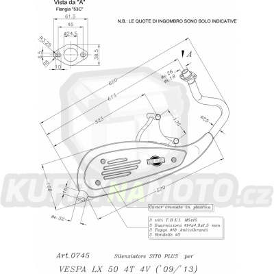 Výfuk Leo Vince Vespa LX 50 4T 4 VALVES 2009 - 2014 SITOPLUS LVKN978-0745