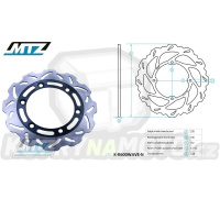 Kotouč brzdový MTZ nerezový - zubatý desing Wave - Husqvarna CR125 / 92-99+CR250 / 92-99 + TC410 / 99+TC610 / 99 + TE410 / 93-00+TE410E / 98-01 + TE610E / 98-99+TE610 / 92-99 + WR125 / 92-99+WRE125 / 95-99 + WR250 / 92-99+WR360 / 92-99