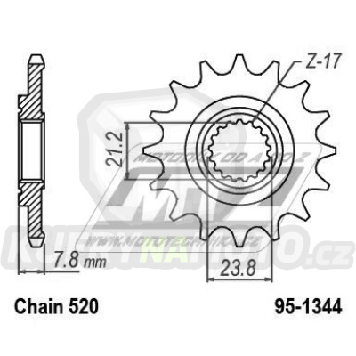 Kolečko řetězové (pastorek) 1344-14zubů MTZ - Honda CRF250R /18-21 + CRF250 RX / 19-21