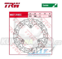 Kotouč brzdový TRW MST318EC (220/100/3D) - Yamaha YZ85 / 02-25 + YZ80 / 93-01 + Suzuki RM85 / 05-23