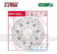 Kotouč brzdový plovoucí TRW MSW229RAC (310/94/5D) - zubatý design - Honda VFR800F / 14- + VFR800X Crossrunner / 15-