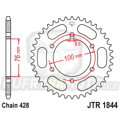 Řetězová rozeta JT JTR 1844-48 48 zubů, 428