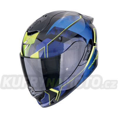 Moto přilba SCORPION EXO-1400 EVO II AIR INTENSIO černo/modrá