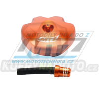 Víčko nádrže Alu - KTM SX+SXF / 07-12 + EXC+EXCF / 08-22 + KTM 65SX / 09-22 + Freeride + KTM ATV 450XC+525XC + Husaberg TE+FE / 09-14 + Husqvarna TE+FE / 14-21 - oranžové
