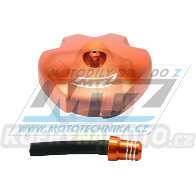 Víčko nádrže Alu - KTM SX+SXF / 07-12 + EXC+EXCF / 08-22 + KTM 65SX / 09-22 + Freeride + KTM ATV 450XC+525XC + Husaberg TE+FE / 09-14 + Husqvarna TE+FE / 14-21 - oranžové