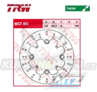 Kotouč brzdový TRW MST455 (220/105,3/4D) - Honda CBR250RA / 11-15 + CBR300RA / 14-17