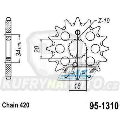 Kolečko řetězové (pastorek) 1310-14zubů MTZ - Honda CRF150R / 07-24 + CRF150RB