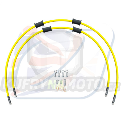CROSSOVER Hadice přední brzdy sada Venhill POWERHOSEPLUS SUZ-7018F-YE (2 hadice v sadě) žluté hadice, chromové koncovky