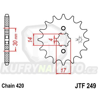Řetězové kolečko JT JTF 249-13 13 zubů, 420