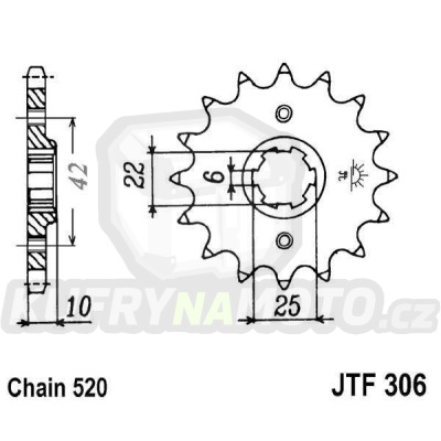 Řetězové kolečko JT JTF 306-15 15 zubů, 520