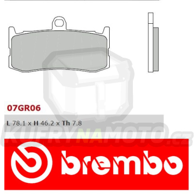 Brzdové destičky Brembo TRIUMPH DAYTONA TRIPLE 675 675 r.v. Od 09 -  směs RC Přední
