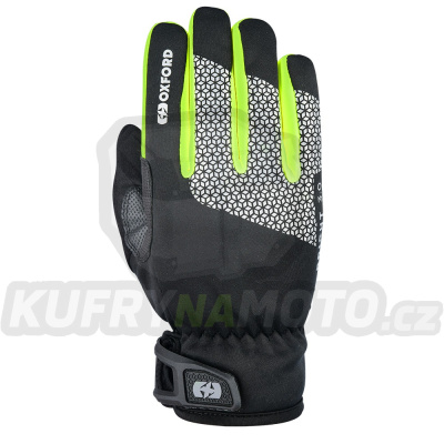rukavice BRIGHT GLOVES 3.0, OXFORD (černá/reflexní/žlutá fluo)