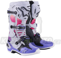 boty TECH 10 limitovaná edice DAYTONA, ALPINESTARS (světle šedá/oranžová fluo/fialová)