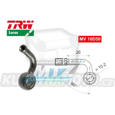 Koncovka brzdové hadice TRW VarioFlex MV10D50 (banjo 10mm zahnuté 90°/90°) - barva titan