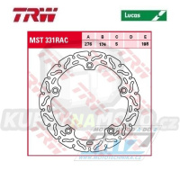 Kotouč brzdový TRW MST331RAC (276/174/5D) - zubatý design - BMW R850GS+R850R+R1100GS+R1100R+R1100RT+R1100S+R1150GS+R1150R+R1100RS