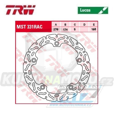 Kotouč brzdový TRW MST331RAC (276/174/5D) - zubatý design - BMW R850GS+R850R+R1100GS+R1100R+R1100RT+R1100S+R1150GS+R1150R+R1100RS