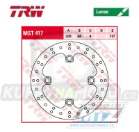 Kotouč brzdový TRW MST417 (205/98/4D) - Yamaha YFM700 Grizzly / 07-14