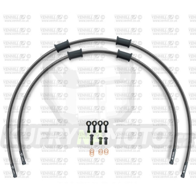 STANDARD Hadice přední brzdy sada Venhill POWERHOSEPLUS SUZ-7019FB-CB (2 hadice v sadě) karbonové hadice, černé koncovky