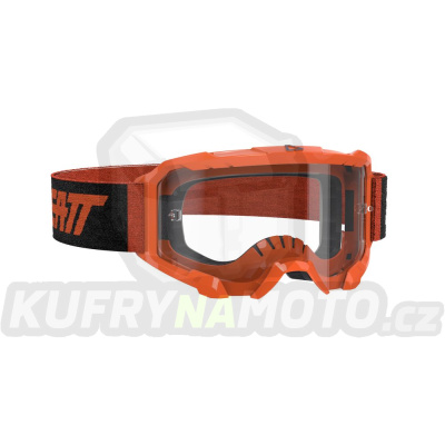 LEATT  brýle VELOCITY 4.5 GOGGLE NEON ORANGE CLEAR barva oranžová/černá