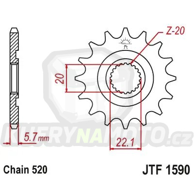 Řetězové kolečko JT JTF 1590-14 14 zubů