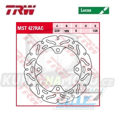 Kotouč brzdový TRW MST427 (220/105/4D) - zubatý desing - Honda CBR1000RA Fireblade / 09-19