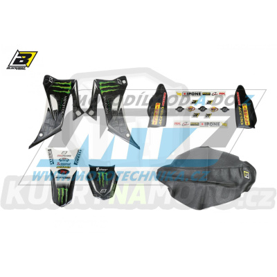 Polepy s potahem sedla (sada polepů a potah sedla Graphics) - Yamaha YZF250+YZF450 / 06-09 - typ polepů Replica Yamaha Monster