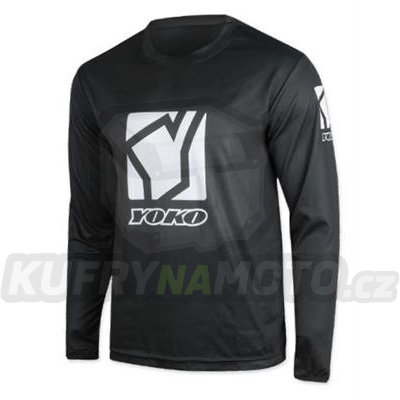 Dětský motokrosový dres YOKO SCRAMBLE černý / bílý L
