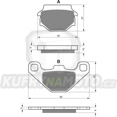 Zadní brzdové destičky Goldfren KTM LC4 600 EXC (Brembo Calipers) 1990-1991 směs AD - akce