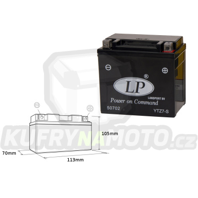 LANDPORT baterie YTZ7-S 12V 6AH 112X69X103 (GTZ7S) bezúdržbový (naplněný)