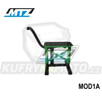 Stojánek MX (stojan pod motocykl) s kovovou deskou a protiskluzovou gumou - zelený