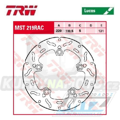 Kotouč brzdový TRW MST219 (220/110/5D) - zubatý design - Suzuki GSX-R1000 / 17-21