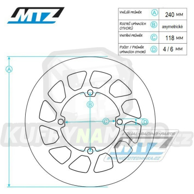 Kotouč brzdový CC Brake Disc (kulatý design Classic) - Honda CR125+CR250+CR500 / 84-88