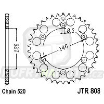 Řetězová rozeta JT JTR 808-39 39 zubů, 520 - akce