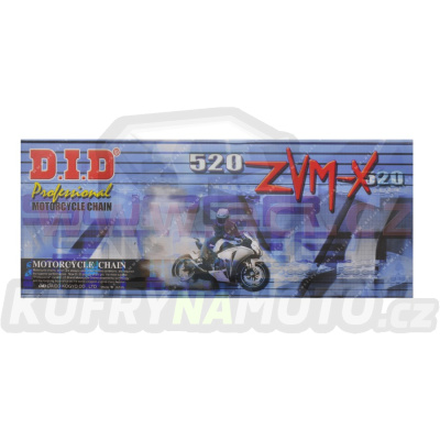 řetěz 520ZVMX, D.I.D. - Japonsko (barva černá, 120 článků vč. spojky ZJ)