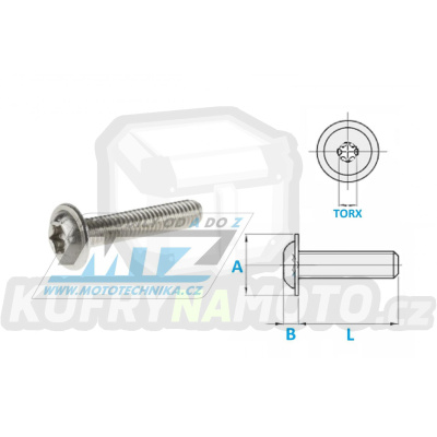 Šroub NEREZ s integrovanou podložkou TORX - Stainless Torx Bolt - D58-35-815 - M6x16mm