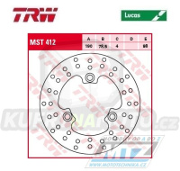 Kotouč brzdový TRW MST412 (190/78,5/3D) - Suzuki LTR450 Quadracer / 06-11