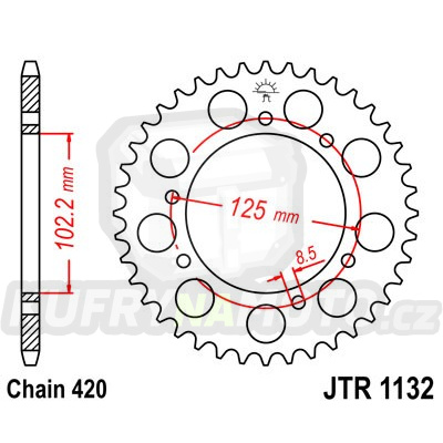 Řetězová rozeta JT JTR 1132-48 48 zubů, 420