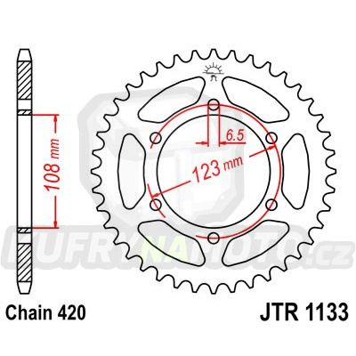 Řetězová rozeta JT JTR 1133-52 52 zubů, 420