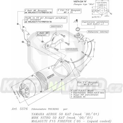 Výfuk Leo Vince Yamaha AEROX 50 KAT 2000 - 2001 TOURING LVKN1123-5576