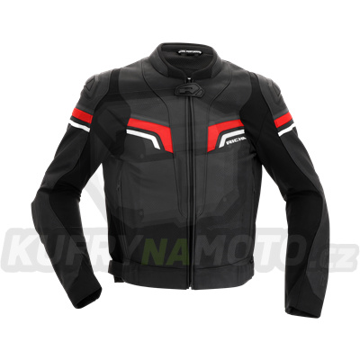 Moto bunda RICHA MATRIX 2 černo/červeno/bílá kožená