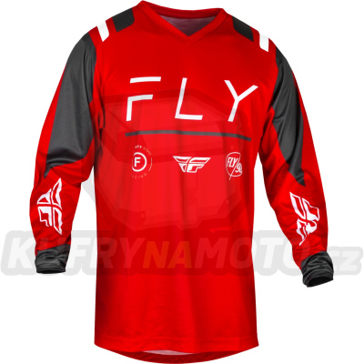 dres F-16, FLY RACING - USA 2024 (červená/šedá/bílá)