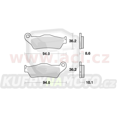 brzdové destičky, BRAKING (semi-metalická směs SM1) 2 ks v balení