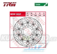 Kotouč brzdový plovoucí TRW MSW240SP (310/94/6D) - kulatý design - Honda CBR600RR / 03-16 + CB1000R / 08-16 + CBR1000RR Fireblade / 04-05 + CB1300